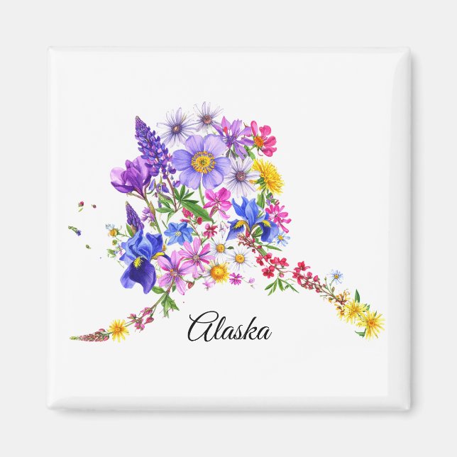 Alaska Wildblommor Magnet (Framsidan)