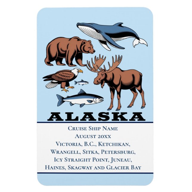 Alaska Wildlife Cabin Stateroom Kryssning  Magnet (Vertikal)