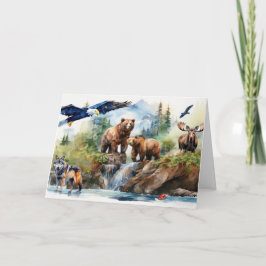 Alaska Wildlife Collage Kort