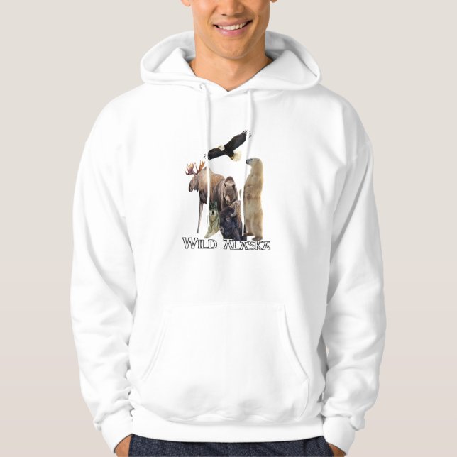 Alaska Wildlife Hooded Sweatshirt (Framsida)