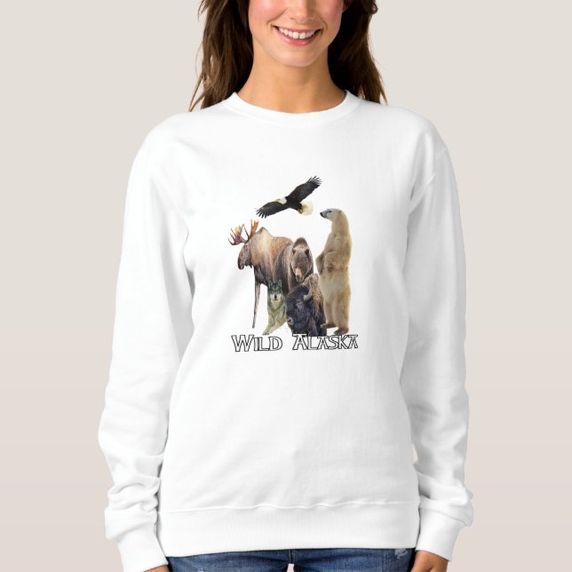 Alaska Wildlife Sweatshirt T Shirt (Framsida)