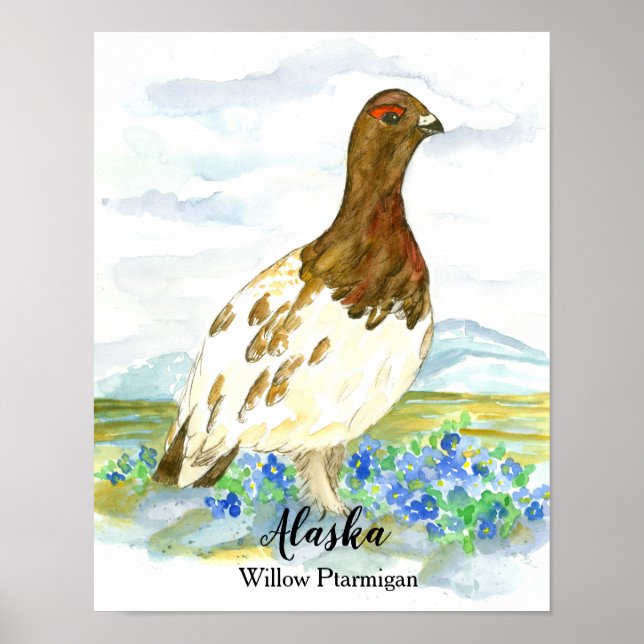 Alaska Willow Ptarmigan Poster (Framsidan)