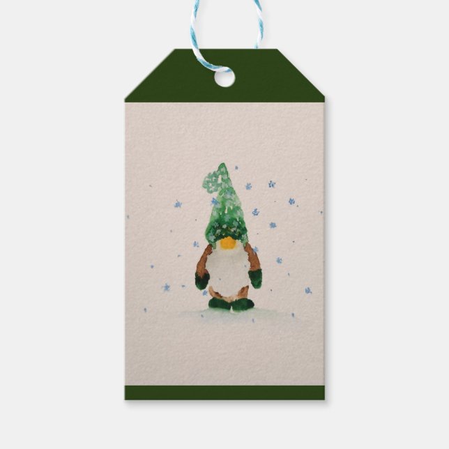 Alaska Winter Gnome Gift Märkre Presentetikett (Framsidan)