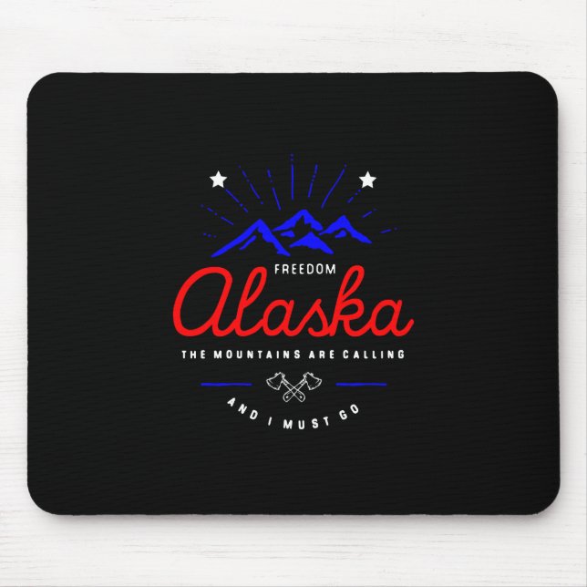 Alaskabergen säger att jag måste åka Mörk Färg Musmatta (Framsidan)