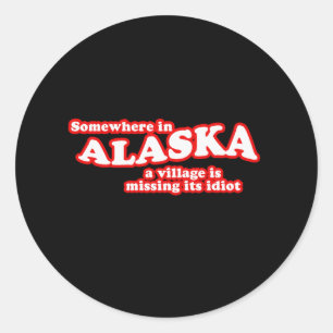 Alaskabo byidiot runt klistermärke