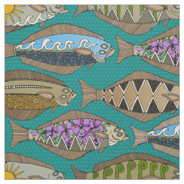 Alaskabo hälleflundrakricka tyg