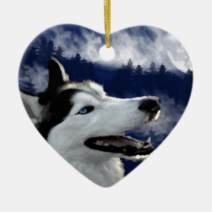 Alaskabo Husky Julgransprydnad Keramik