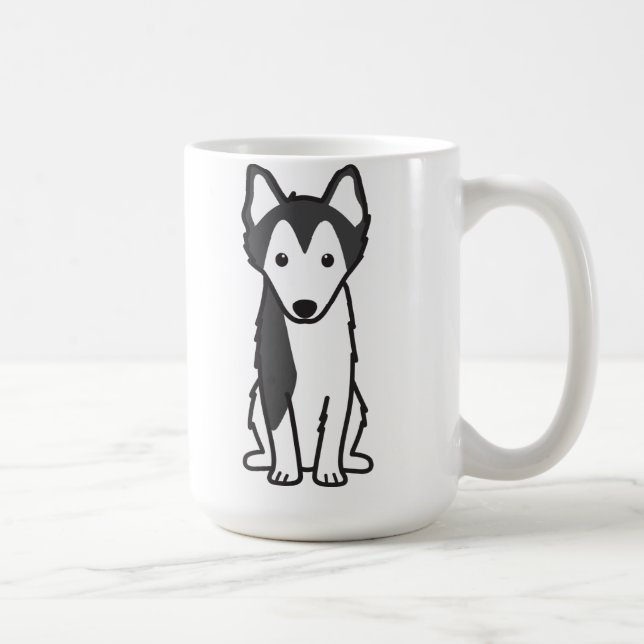 Alaskabo Klee Kai hundtecknad Kaffemugg (Höger)