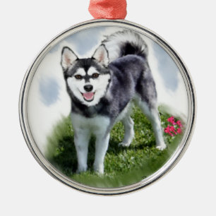 Alaskabo Klee Kai konst Julgransprydnad Metall