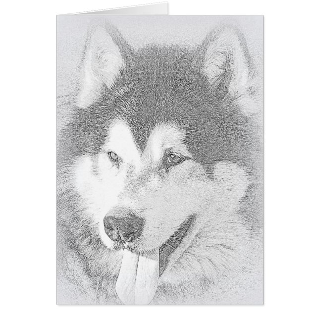 Alaskabo Malamute Hälsningskort (Framsidan)
