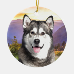 Alaskabo Malamute Julgransprydnad Keramik