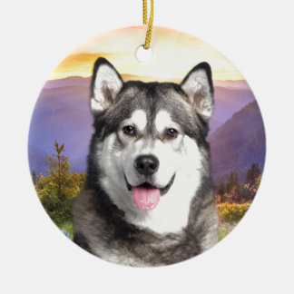 Alaskabo Malamute Julgransprydnad Keramik