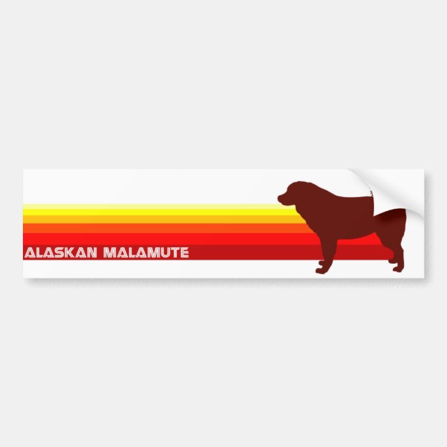 Alaskabo Malamute med randbildekalet Bildekal (Framsidan)