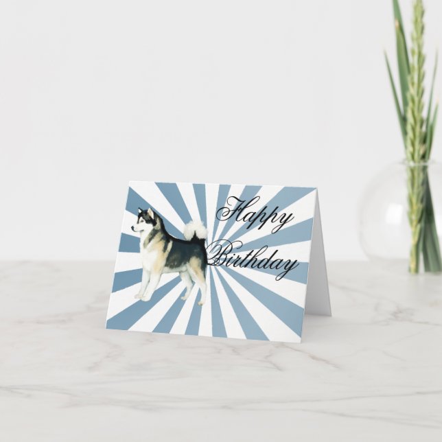Alaskabo Malamutefödelsedagkort Kort (Framsida)