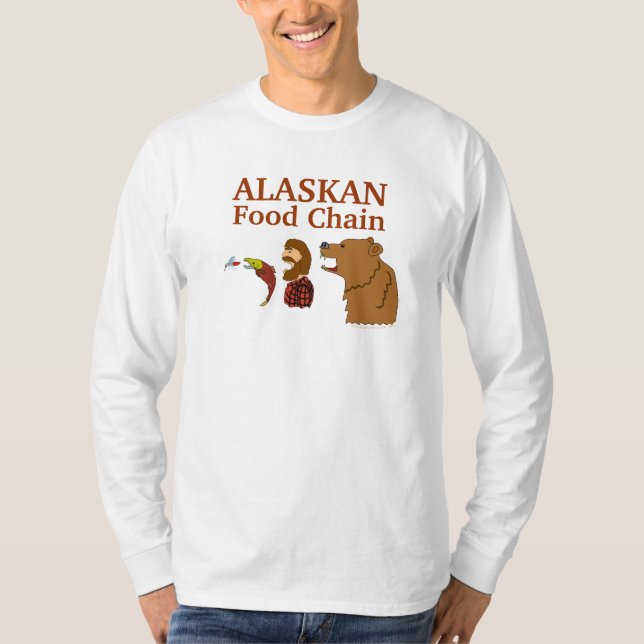 Alaskabo mat kedjar den roliga Alaska T Shirt (Framsida)