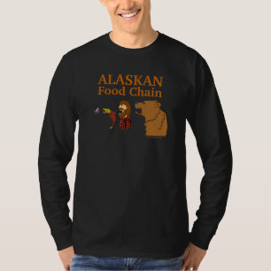 Alaskabo mat kedjar rolig svart för Alaska Tee Shirt
