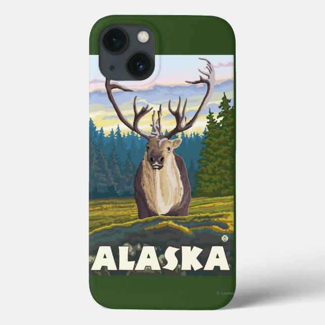 AlaskaCaribou i det vilda Vintage Resa (Baksida)