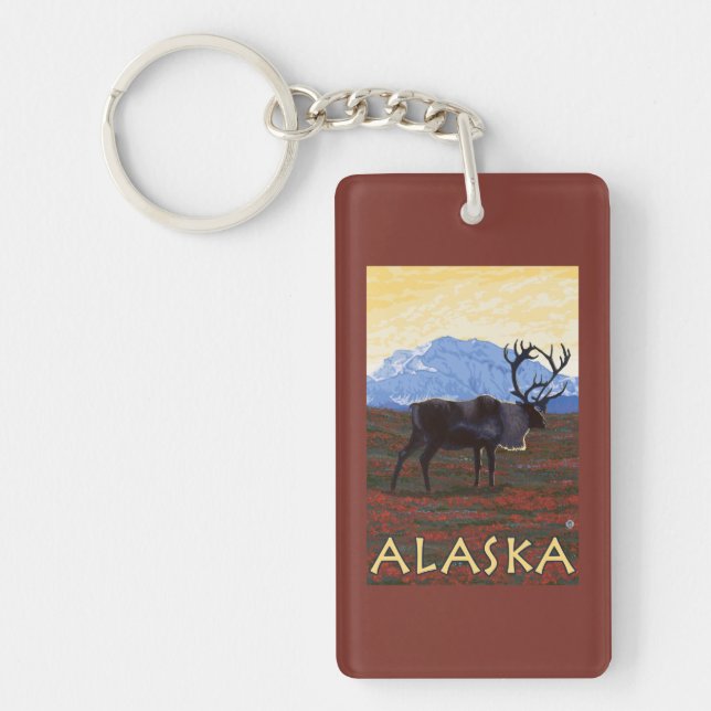 AlaskaCaribou vintage resoraffisch (Framsidan)