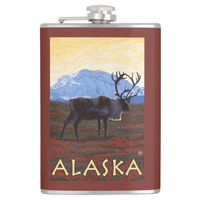 AlaskaCaribou vintage resoraffisch Fickplunta (Framsidan)