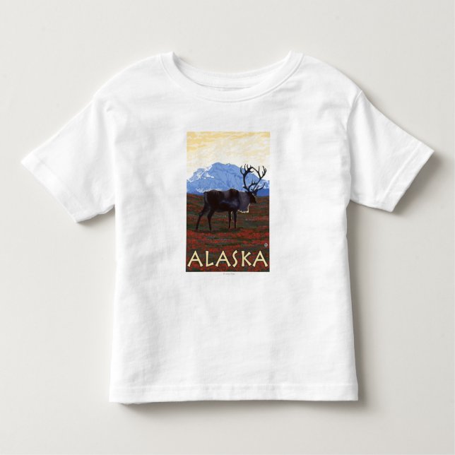 AlaskaCaribou vintage resoraffisch T Shirt (Framsida)