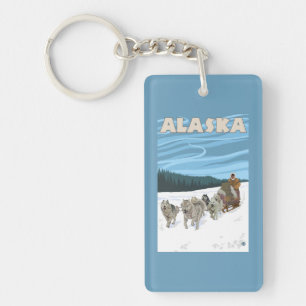 AlaskaDogsledding vintage resoraffisch