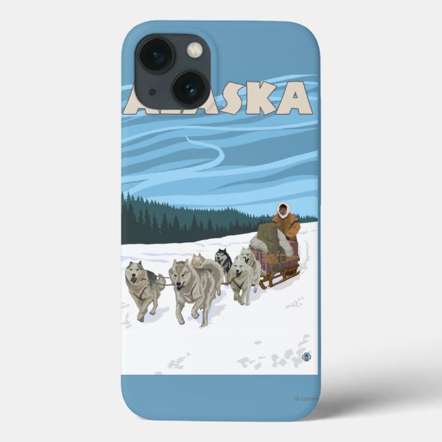 AlaskaDogsledding vintage resoraffisch (Baksida)