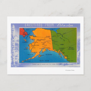 AlaskaGreetings från Alaska Karta Vykort