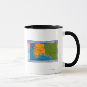 AlaskaGreetings från den Alaska kartan Mugg