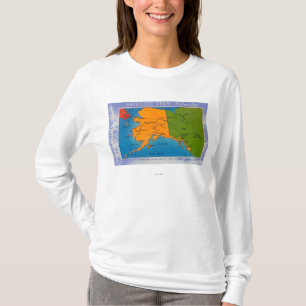 AlaskaGreetings från den Alaska kartan Tee Shirt