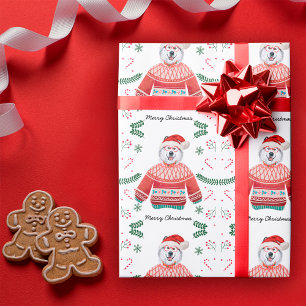 Alaskahund som bär jultröja Festive Presentpapper