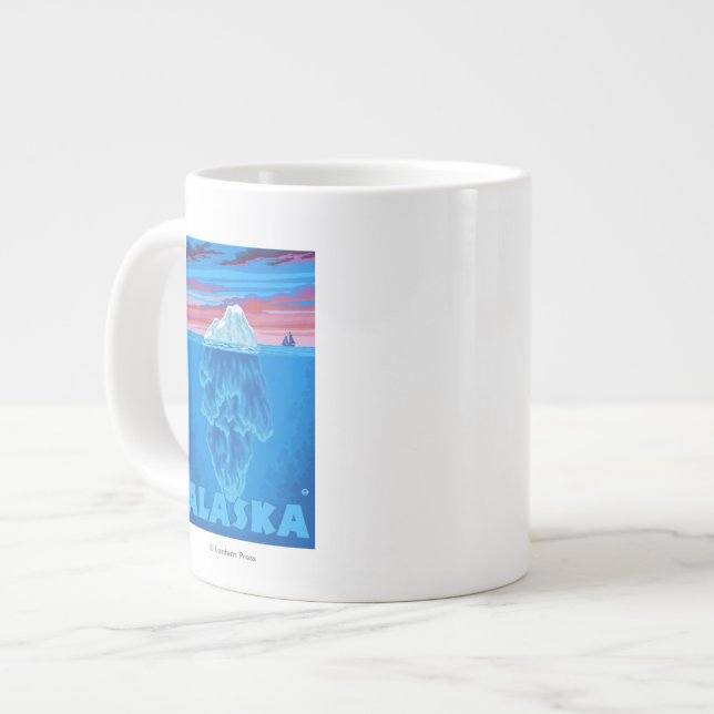 AlaskaIceberg Vintage resor Poster Jumbo Mugg (Framsida vänster)