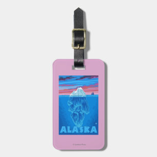 AlaskaIceberg vintage resoraffisch Bagagebricka