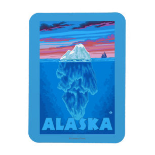 AlaskaIceberg vintage resoraffisch Magnet