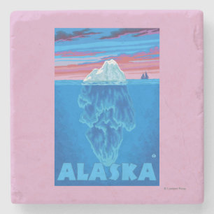 AlaskaIceberg vintage resoraffisch Stenunderlägg