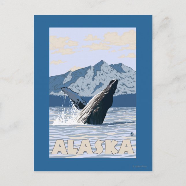 AlaskaKnölval Vintage Resa Affisch Vykort (Framsida)