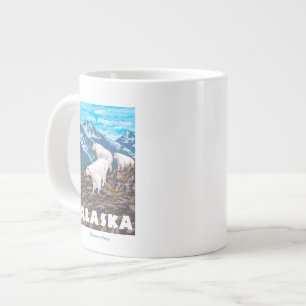 AlaskaMountain Goats Vintage resor Poster Jumbo Mugg