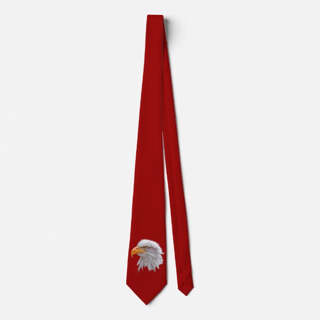 Alaskan Bald Eagle Tie Dubbelsidig (Röd) Slips (Framsida)