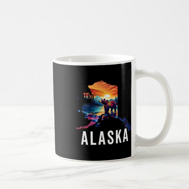 Alaskan Bear Animal Alaska Map Souvenirs Vacation  Kaffemugg (Höger)