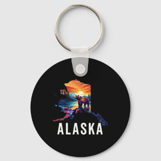 Alaskan Björn Djur Alaska Karta Souvenirer Semeste Nyckelring