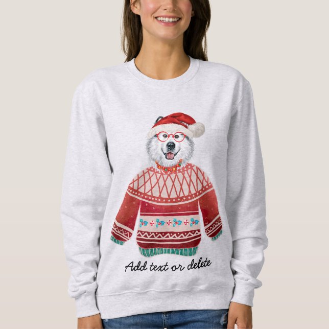 Alaskan Hund Fulständig Jul Hund Mamma Tröja (Framsida)