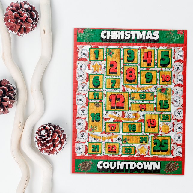 Alaskan Hund Nedräkning Jul Adventskalender Pussel (Skapare uppladdad)