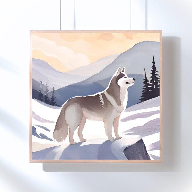 Alaskan Husky | Dog Mountain Akvarell Poster (Skapare uppladdad)