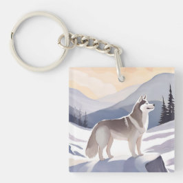 Alaskan Husky | Dog Mountain Watercolor