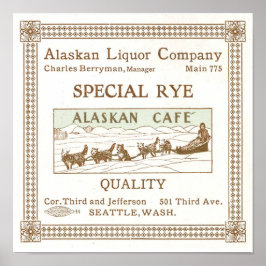 Alaskan Liquor Company Annons Circa 1912 Poster