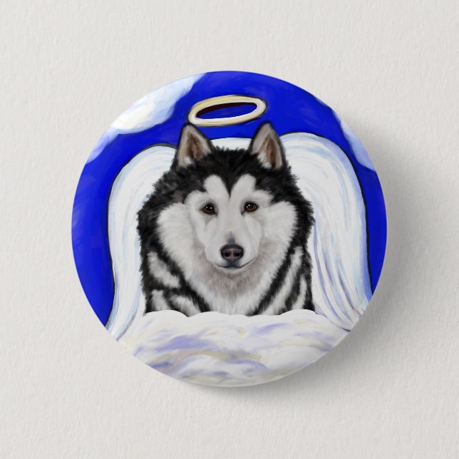 Alaskan Malamute Ängel Knapp (Framsida)