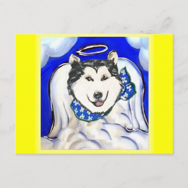 Alaskan Malamute Ängel Vykort (Framsida)