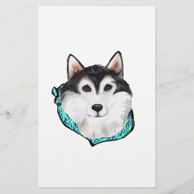 Alaskan Malamute Brevpapper (Framsida)