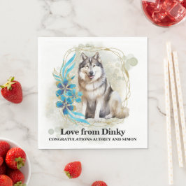 Alaskan Malamute Bröllopsservetter med Foto Pappersservett