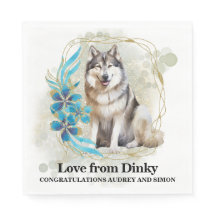 Alaskan Malamute Bröllopsservetter med Foto