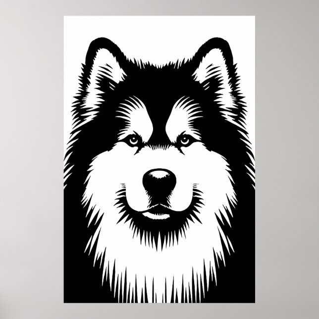 Alaskan Malamute Chic & Stunning Pop Art Poster (Framsidan)